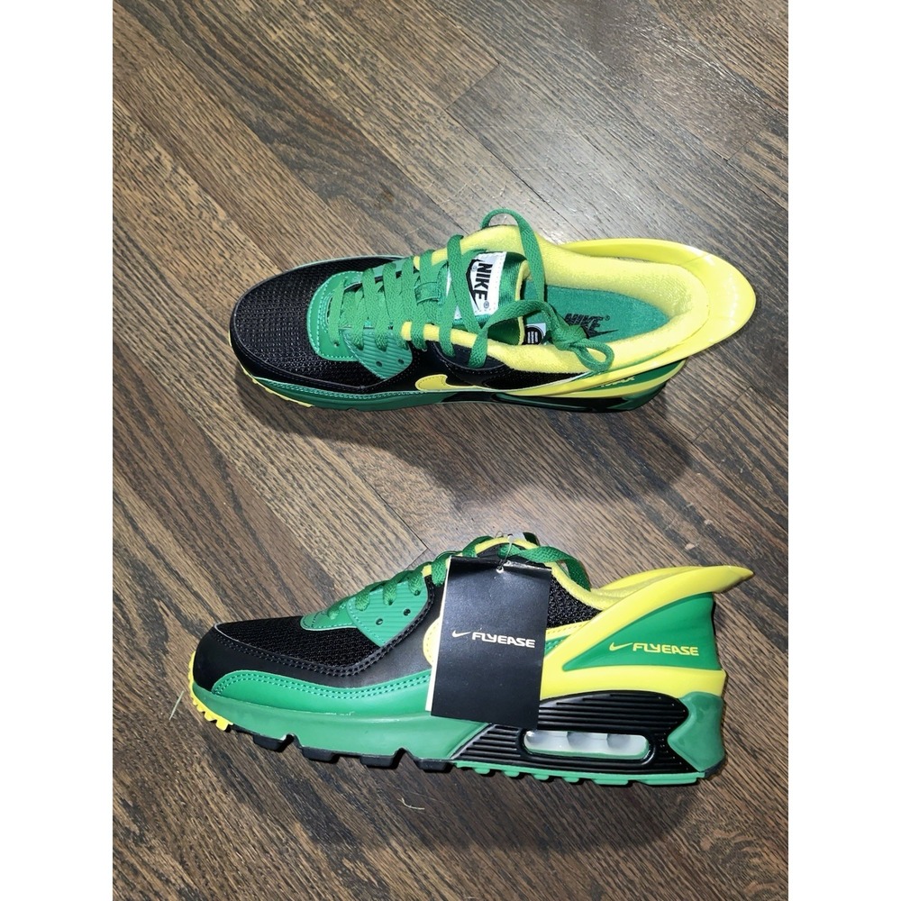 Pre-owned Nike Air Max 90 Flyease Oregon Ducks Low Cut Black/Green Men's US 9 - Picture 5 of 12